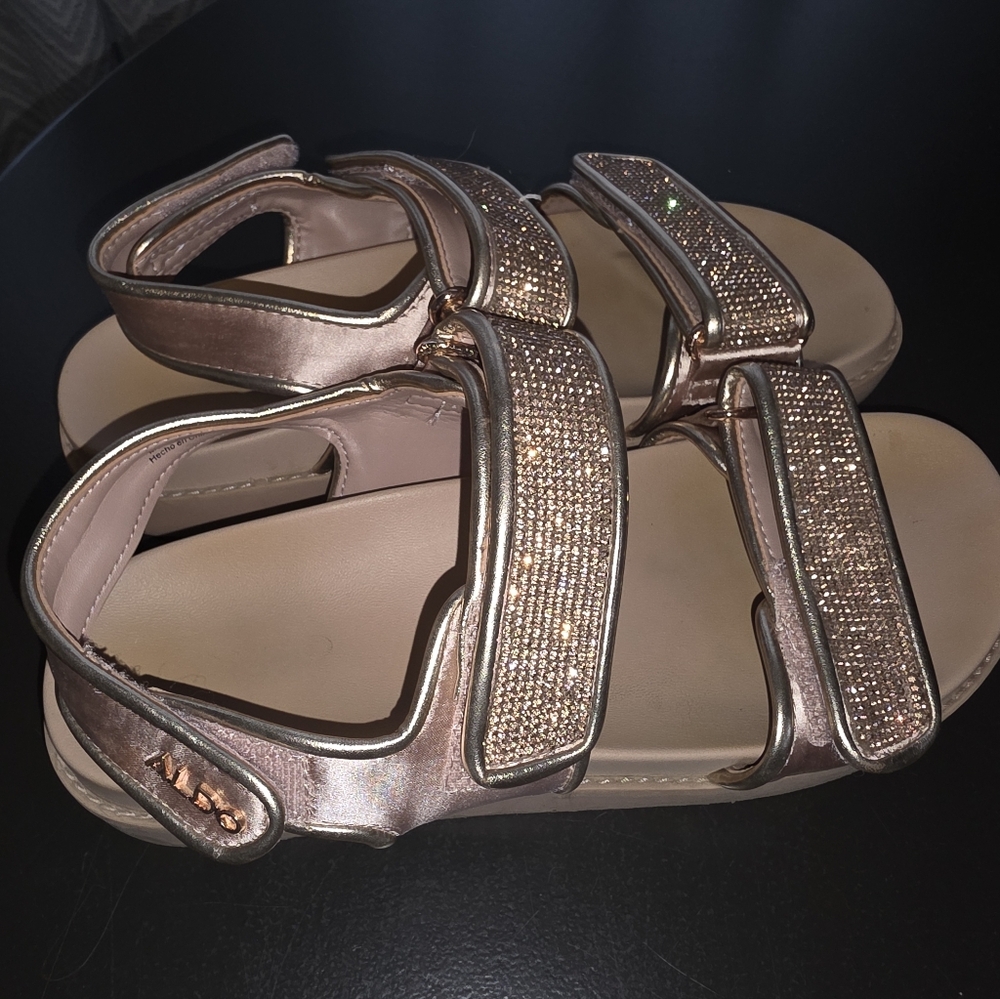 Aldo Shimmering Rose Gold Sandals